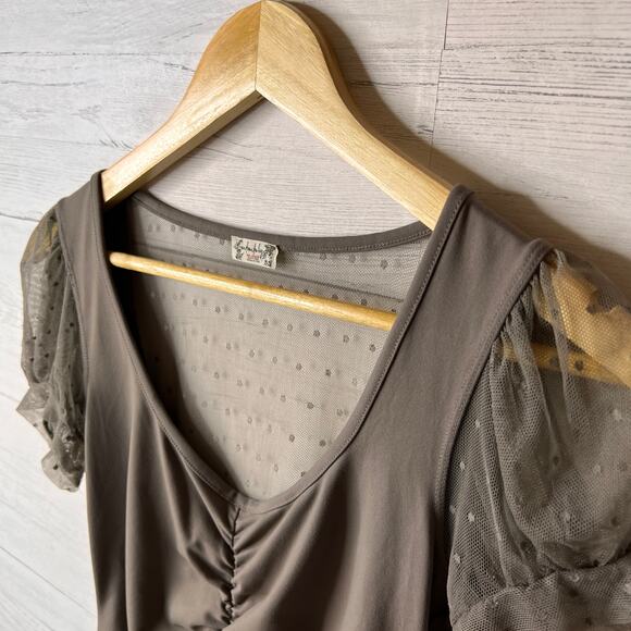 Revolve Free People Intimately Top Womens Size Small Taupe Blush Up Cami Ruched - Picture 9 of 16